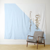 Tenture Fond moderne de baptême pour bébé garçon bleu (En situation (horizontale))