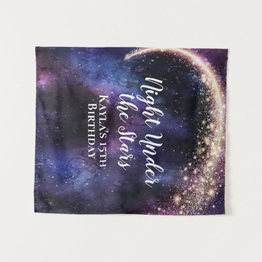 Tenture Fond nocturne sous les étoiles (Devant (Horizontal))