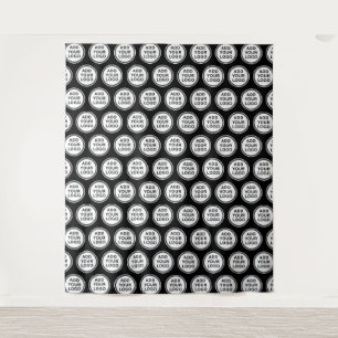 Tenture Fond noir à motif de logo d'entreprise personnalis