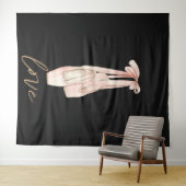 Tenture Fond noir de studio de danse de ballet rose amour (En situation (horizontale))