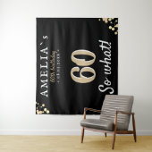 Tenture Fond noir pour fête d'anniversaire des 60 ans insp (En situation)