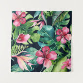 Tenture Fond Paradise Floral d'Hibiscus Tropical Foncé (Devant (Horizontal))