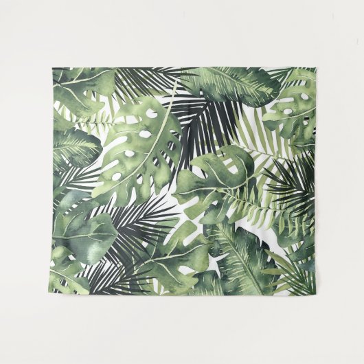 Tenture Fond paradisiaque de l'île aux feuilles de palmier (Devant (Horizontal))