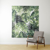 Tenture Fond paradisiaque de l'île aux feuilles de palmier (En situation)