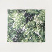 Tenture Fond paradisiaque d'île aux feuilles de palmiers t (Devant (Horizontal))