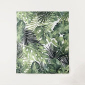 Tenture Fond paradisiaque d'île aux feuilles de palmiers t (Devant)