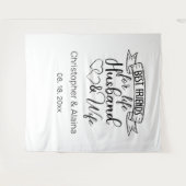 Tenture Fond personnalisable de citation de mariage (Devant (Horizontal))