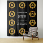 Tenture Fond personnalisé avec logo d'entreprise et texte (En situation)