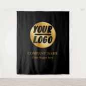 Tenture Fond personnalisé avec logo doré de l'entreprise p (Devant)