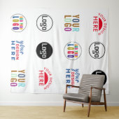 Tenture Fond personnalisé avec logos pour événements à rép (En situation (horizontale))