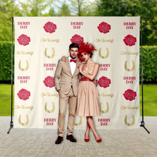 Tenture Fond personnalisé avec photo Derby Day Ivory Gold