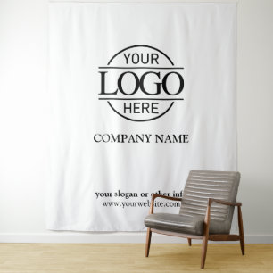 Tenture Fond personnalisé blanc pour logo d'entreprise pou