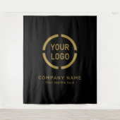 Tenture Fond personnalisé noir avec logo de l'entreprise p (Devant)