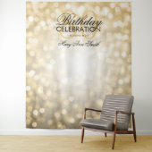 Tenture Fond personnalisé pour 80e anniversaire avec lumiè (En situation)