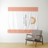 Tenture Fond personnalisé pour Baby Shower Arc-en-Ciel Béb (En situation (horizontale))