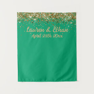 Tenture Fond personnalisé pour Photobooth de mariage vert 