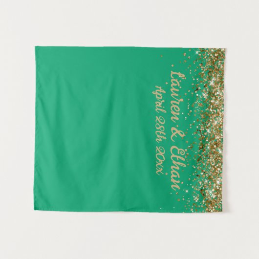 Tenture Fond personnalisé pour Photobooth de mariage vert  (Devant (Horizontal))