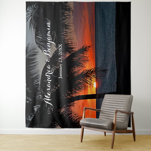 Tenture Fond personnalisé pour photomaton de mariage au co (En situation)