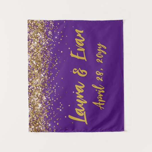 Tenture Fond personnalisé pour Photomaton de mariage Viole (Devant)