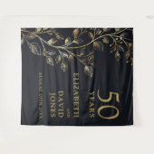 Tenture Fond photo du 50e anniversaire Floral Gold (Devant (Horizontal))