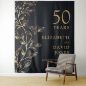 Tenture Fond photo du 50e anniversaire Floral Gold (En situation)