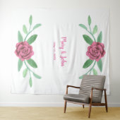 Tenture Fond photographique à la végétation florale rose (En situation (horizontale))