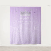 Tenture Fond photographique avec roses argentées et violet (Devant)