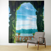 Tenture Fond photographique de papier peint du lac de Côme (En situation)