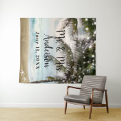 Tenture Fond photographique de plage tropicale avec palmie (En situation (horizontale))