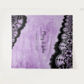 Tenture Fond photographique en dentelle noire gothique vio (Devant (Horizontal))