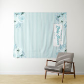 Tenture Fond photographique floral bleu et aqua chic (En situation (horizontale))