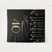 Tenture Fond photographique noir or pour 40e anniversaire  (Devant (Horizontal))
