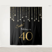 Tenture Fond photographique noir or pour 40e anniversaire  (Devant)