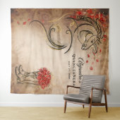 Tenture Fond photographique rustique Cheval Or Rouge Tapis (En situation (horizontale))