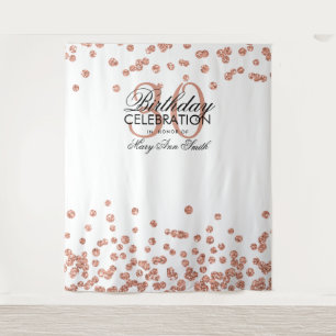 Tenture Fond pour 30e anniversaire Rose Gold White Confett