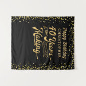 Tenture Fond pour 40e anniversaire Confiture noir et or (Devant (Horizontal))