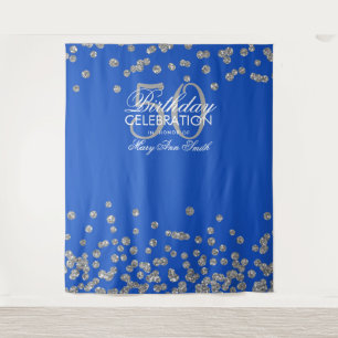 Tenture Fond pour 50e anniversaire confettis bleu royal ar