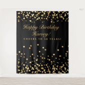 Tenture Fond pour 50e anniversaire, Photobooth noir et or (Devant)