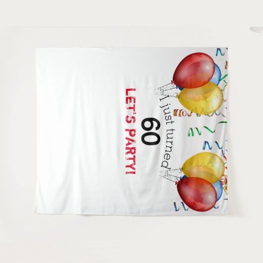 Tenture Fond pour 60e anniversaire, Photobooth (Devant (Horizontal))