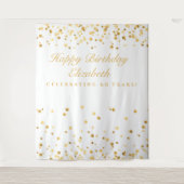 Tenture Fond pour 60e anniversaire, Photobooth blanc et or (Devant)