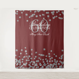 Tenture Fond pour 60ème Anniversaire Confettis Argent Bour