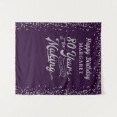Tenture Fond pour 80e anniversaire Contexte Confettis viol (Devant (Horizontal))