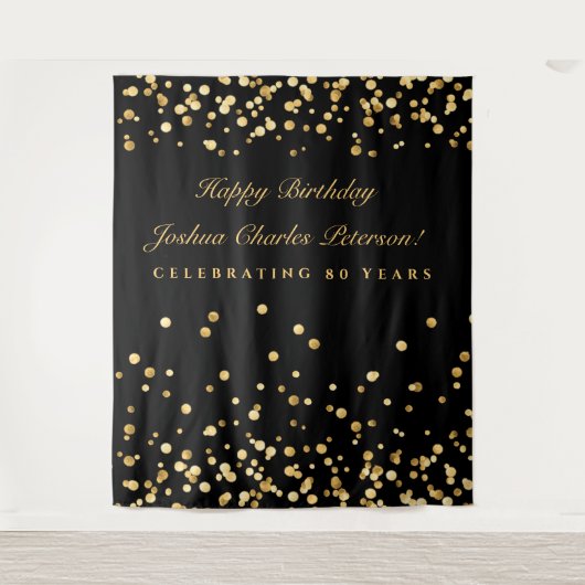 Tenture Fond pour 80e anniversaire, doré (Devant)