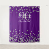 Tenture Fond pour 90e anniversaire argent violet confettis (Devant)