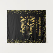 Tenture Fond pour 90e anniversaire Confiture noir or (Devant (Horizontal))