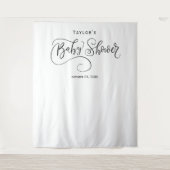 Tenture Fond pour Baby Shower Bébé Noir & Blanc (Devant)