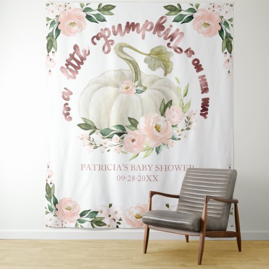 Tenture Fond pour Baby Shower d'Automne avec une Petite Ci (En situation)