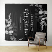 Tenture Fond pour Baby Shower de Future Mrs avec eucalyptu (En situation (horizontale))