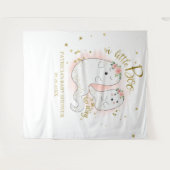 Tenture Fond pour Baby Shower d'une Petite Fille en Citrou (Devant (Horizontal))