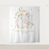 Tenture Fond pour Baby Shower d'une Petite Fille en Citrou (Devant)